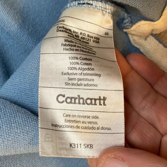 Carhartt Mens Polo Shirt Large Blue 100% Cotton Casual Wear Durable - Picture 9 of 11